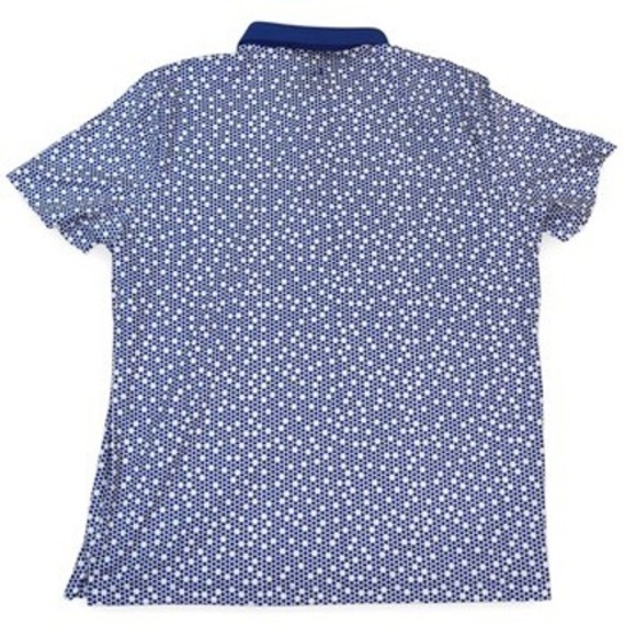 Redvanly Clyde Polo Shirt Mens‎ XL Blue White Geometric Print Short Sleeve Golf - Picture 3 of 8